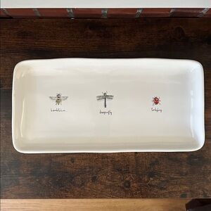 Rae Dunn Insect / Bug Platter featuring Bumblebee, Dragonfly and Ladybug